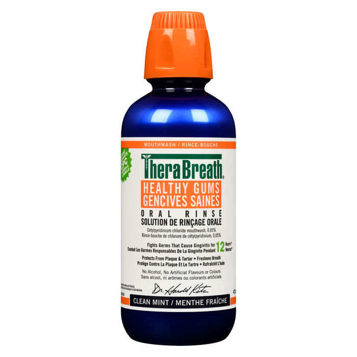 TheraBreath Oral Rinse Healthy Gums Clean Mint 473 ml