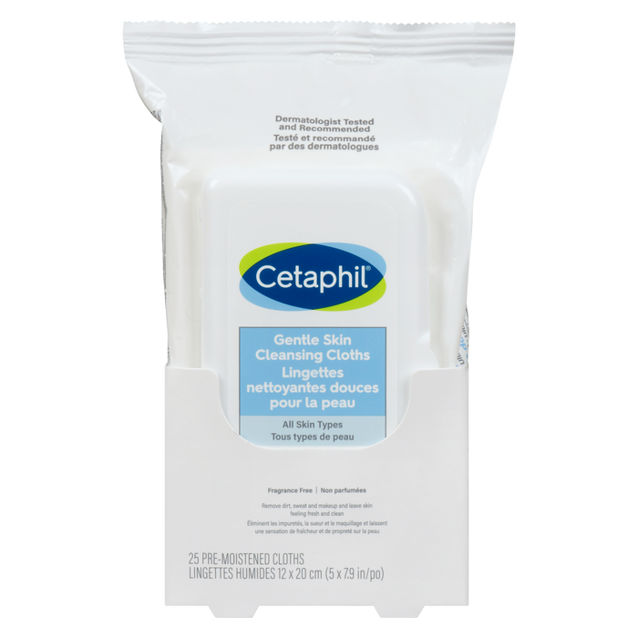 Lingettes nettoyantes douces pour la peau Cetaphil 25 lingettes préhumidifiées