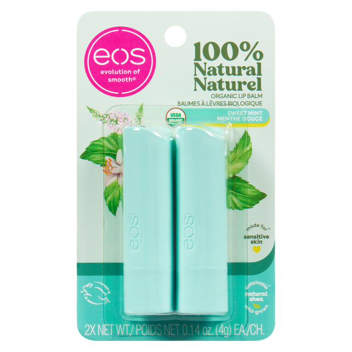 Baume à lèvres bio eos Menthe douce 2 x 4 g