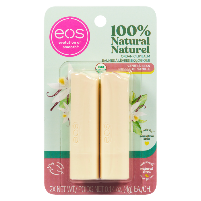 Baume à lèvres bio EOS à la vanille 2 x 4 g