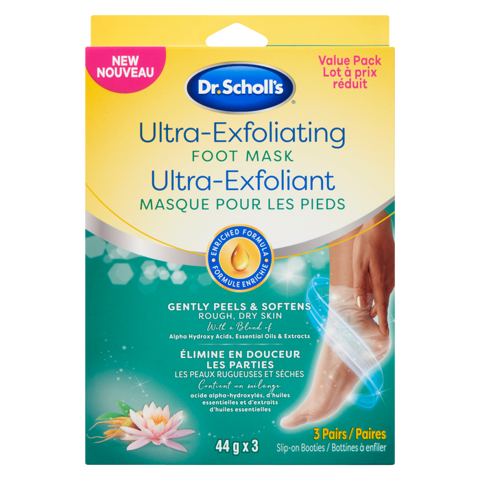 Dr. Scholl's Foot Mask Ultra-Exfoliating Value Pack 3 Pairs