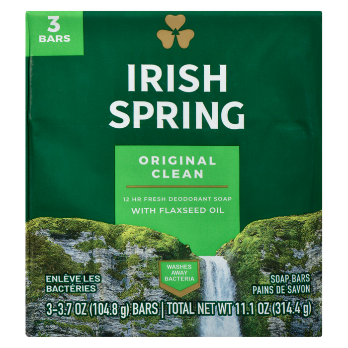 Barres de savon Irish Spring Original Clean 3 barres x 104,8 g (314,4 g)