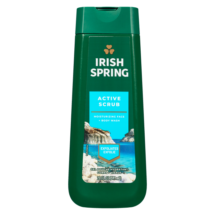 Irish Spring Moisturizing Face + Body Wash Active Scrub 591 ml