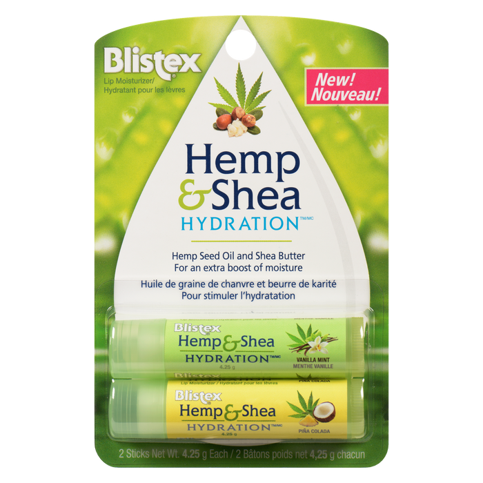 Blistex Hydration Lip Moisturizer Hemp & Shea 2 Sticks x 4.25 g