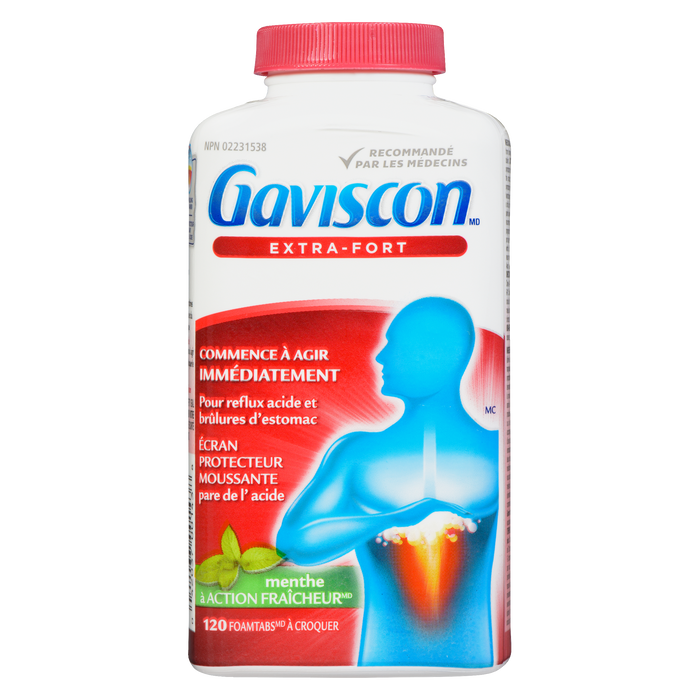 Gaviscon Foam Barrier Extra Strength Peppermint with Cooling Action 120 Chewable Foamtabs