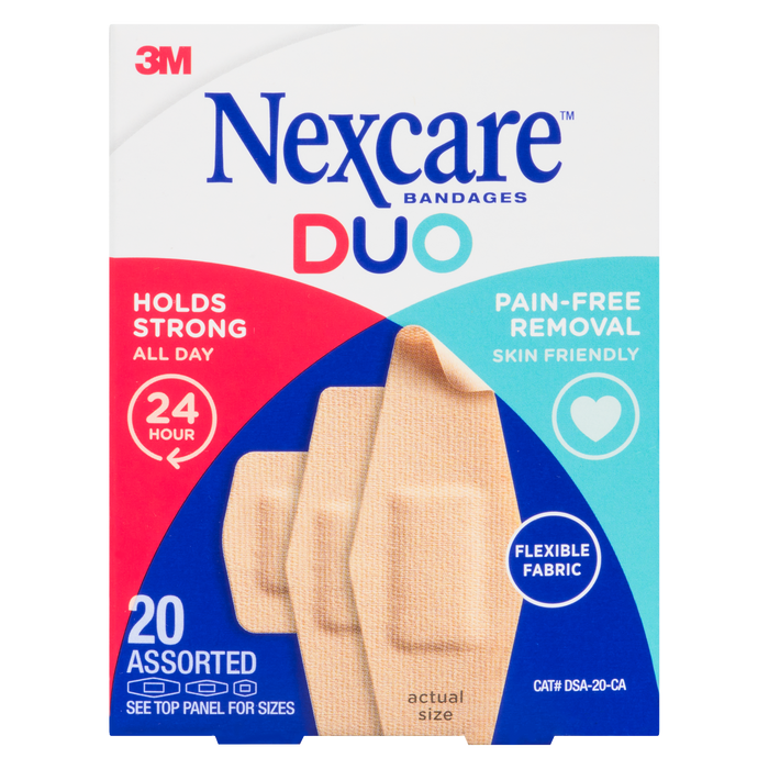 Nexcare Bandages Strong Gentle Duo 20 Assorted