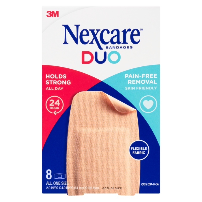 Pansements Nexcare Strong Gentle Duo 8 Tous Taille Unique