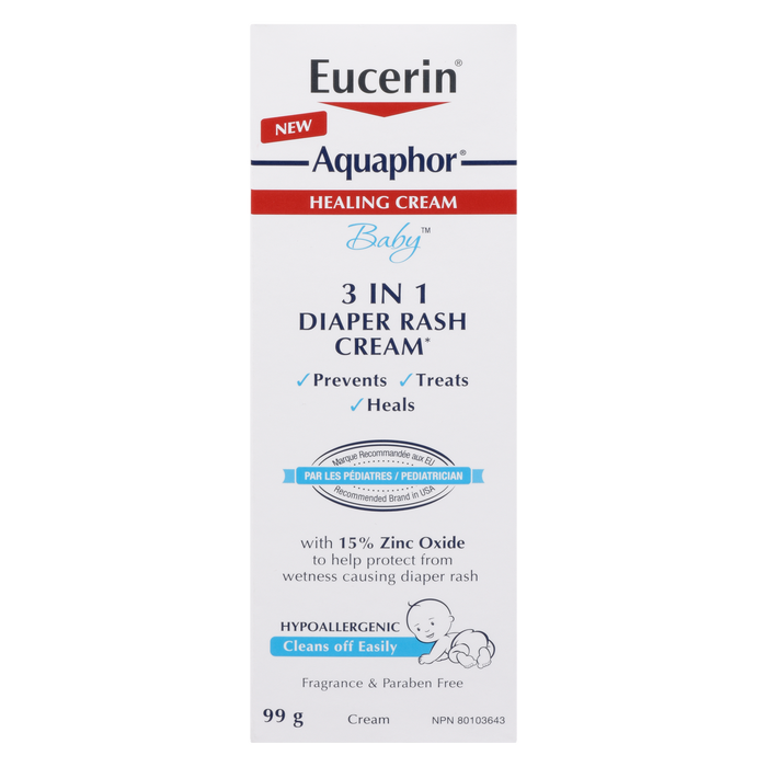 Eucerin Aquaphor Baby Crème 3 en 1 contre l'érythème fessier 99 g