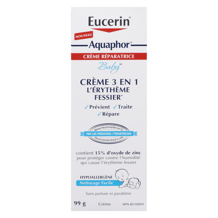 Eucerin Aquaphor Baby Crème 3 en 1 contre l'érythème fessier 99 g