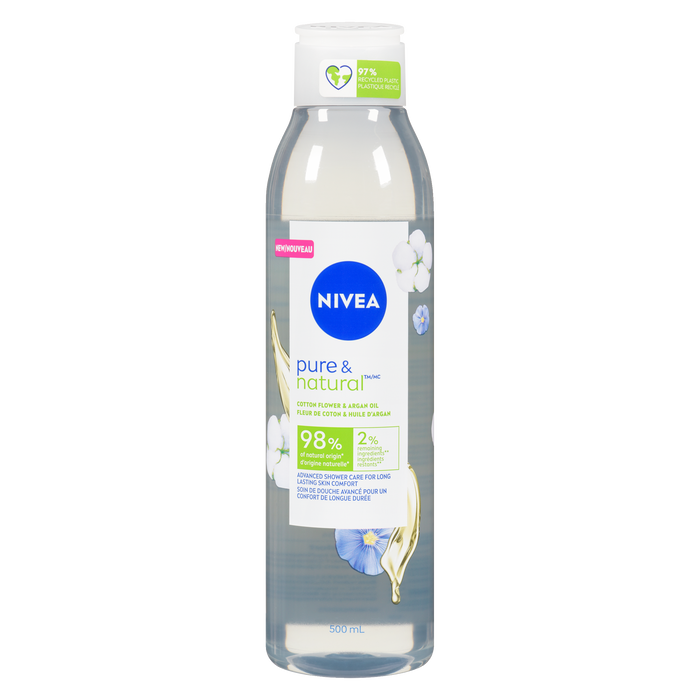 NIVEA Pure & Natural Cotton Flower & Argan Oil 500 ml