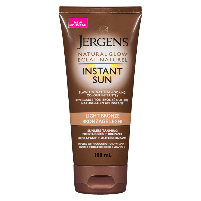 Jergens Natural Glow Instant Sun Crème hydratante autobronzante + poudre bronzante Bronze clair 180 ml