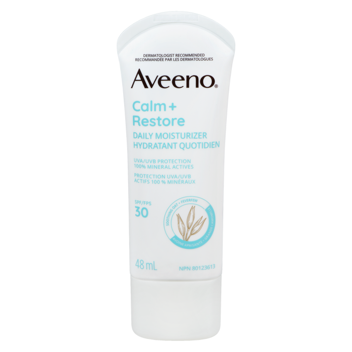 Aveeno Calm + Restore Soin hydratant quotidien pour peaux sensibles SPF 30 48 ml