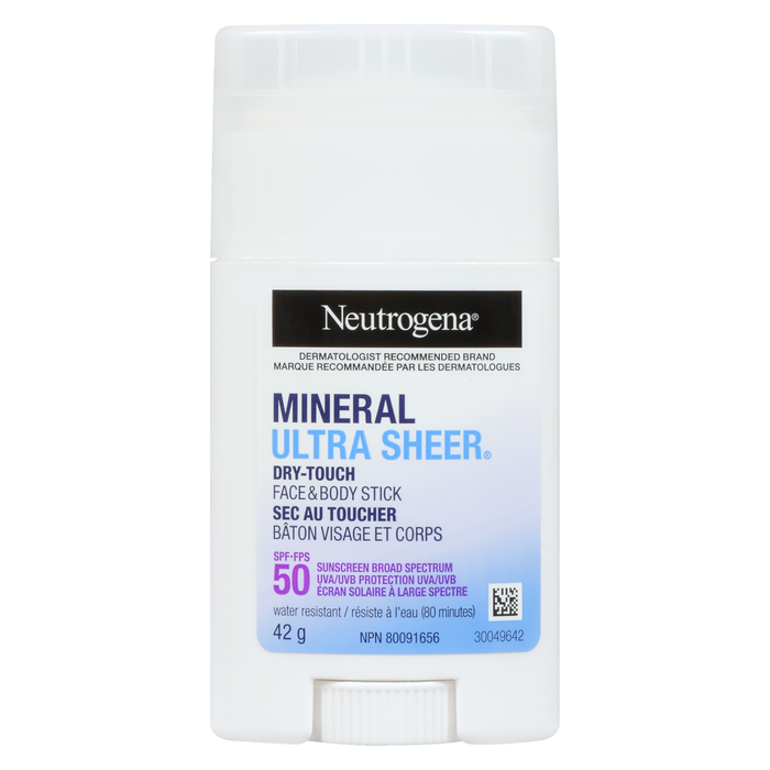 Neutrogena Ultra Sheer Dry-Touch Stick minéral visage et corps FPS 50 42 g