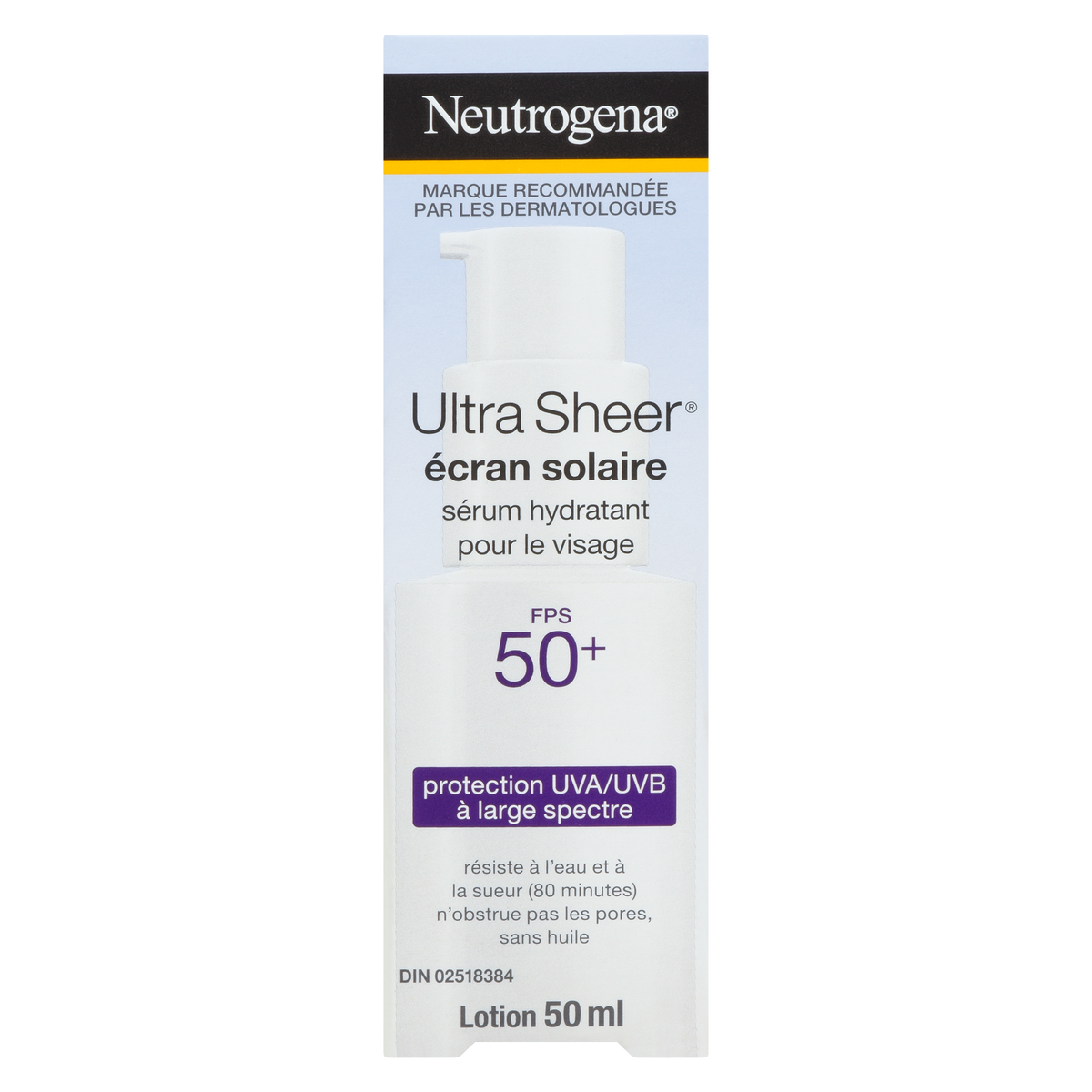 Neutrogena Ultra Sheer Sunscreen Lotion Moisturizing Face Serum Spf 50