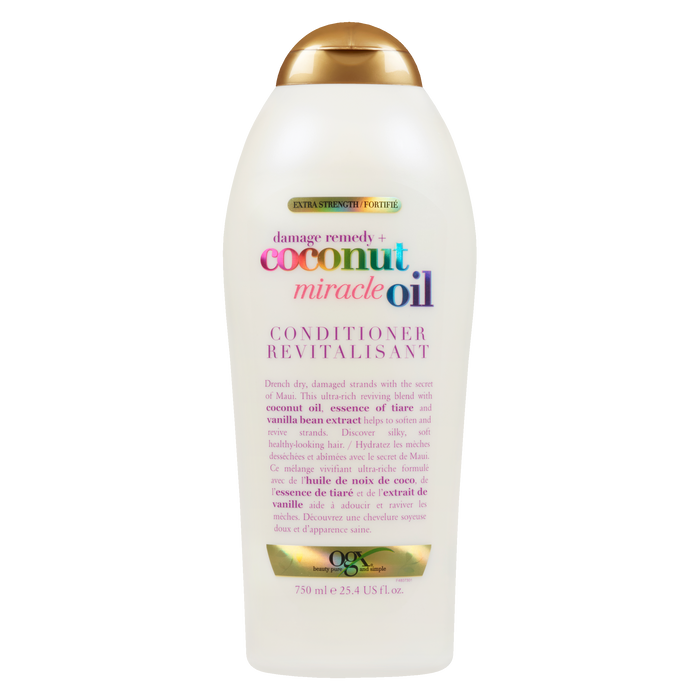 Après-shampoing Ogx Extra Strength Damage Remedy + Huile Miracle de Noix de Coco 750 ml