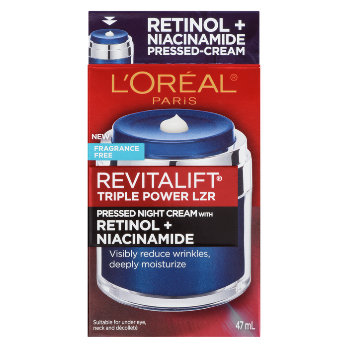 Crème de nuit compacte L'Oréal Paris Revitalift Triple Power LZR avec rétinol + niacinamide 47 ml