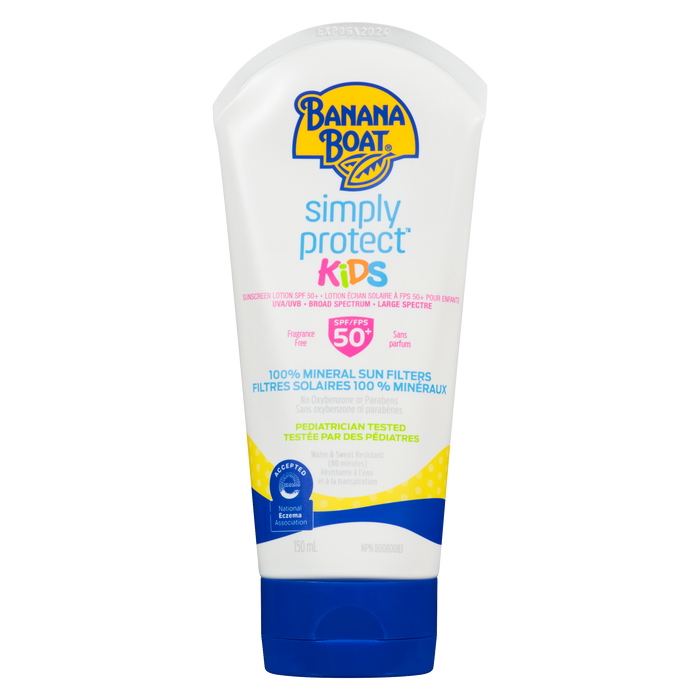 Lotion écran solaire pour enfants Simply Protect SPF 50+ de Banana Boat 150 ml