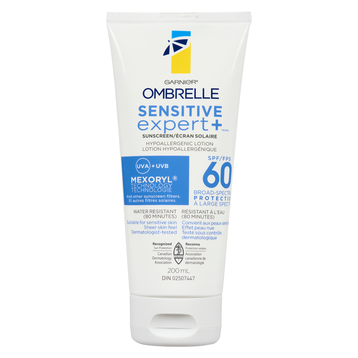 Garnier Ombrelle Sensitive Expert + Hypoallergenic Lotion Sunscreen SPF 60 Broad-Spectrum Protection 200 ml