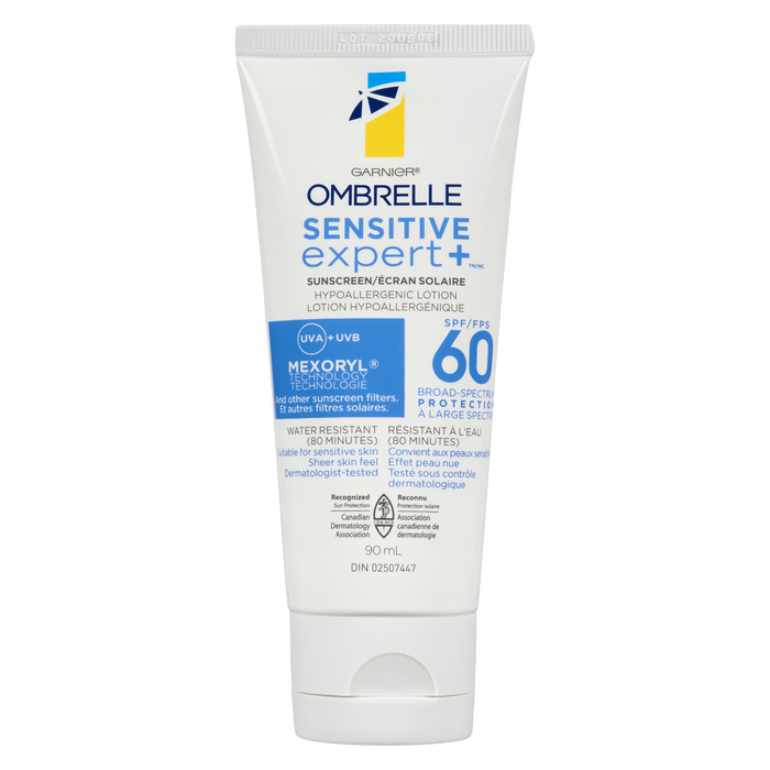 Garnier Ombrelle Sensitive Expert + Hypoallergenic Lotion Sunscreen SPF 60 Broad-Spectrum Protection 90 ml