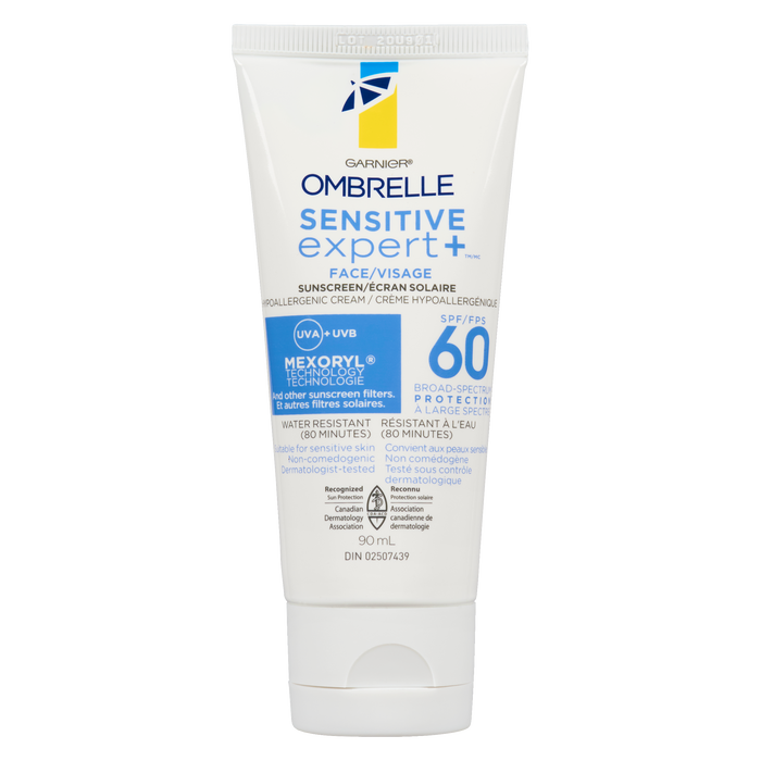 Garnier Ombrelle Sensitive Expert + Hypoallergenic Cream Face Sunscreen SPF 60 Broad-Spectrum Protection 90 ml