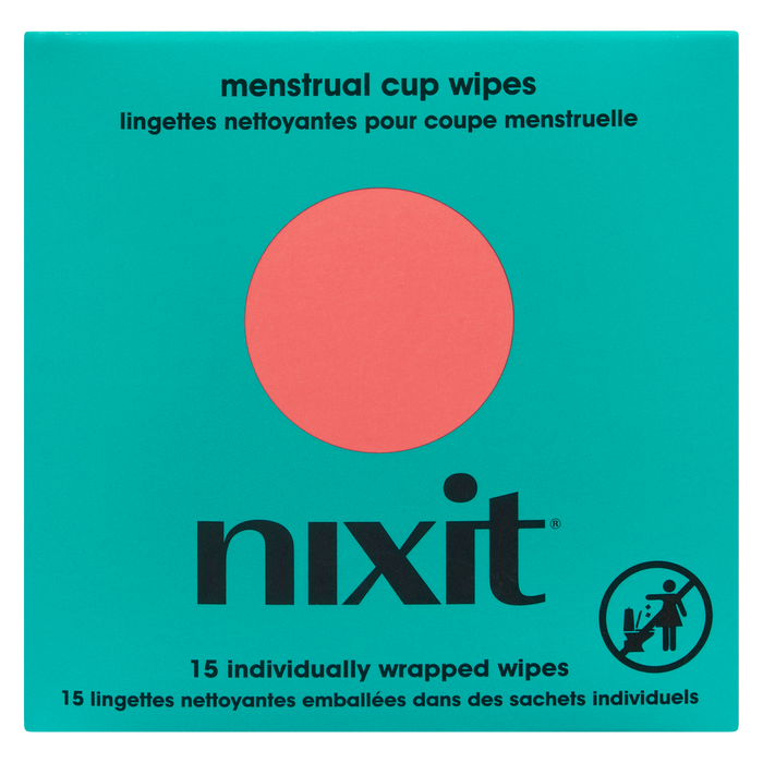 nixit Menstrual Cup Wipes 15 Individually Wrapped Wipes