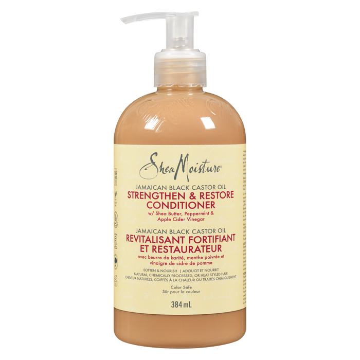 Après-shampooing Shea Moisture Strengthen &amp; Restore à l'huile de ricin noire de Jamaïque 384 ml