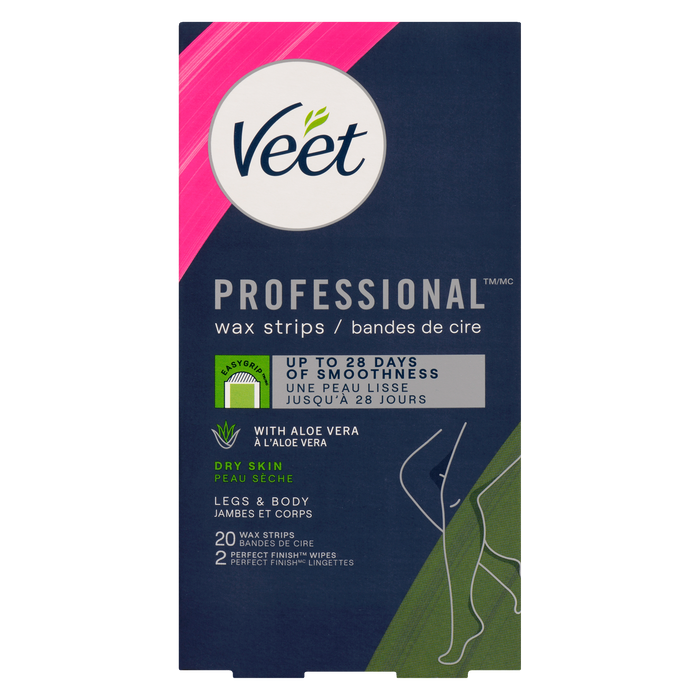 Veet Professional Dry Skin Legs & Body 20 Wax Strips