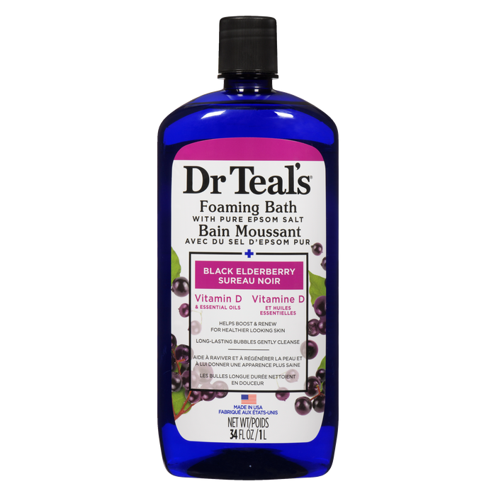 Dr Teal's Foaming Bath with Pure Epsom Salt Black Elderberry 1 L