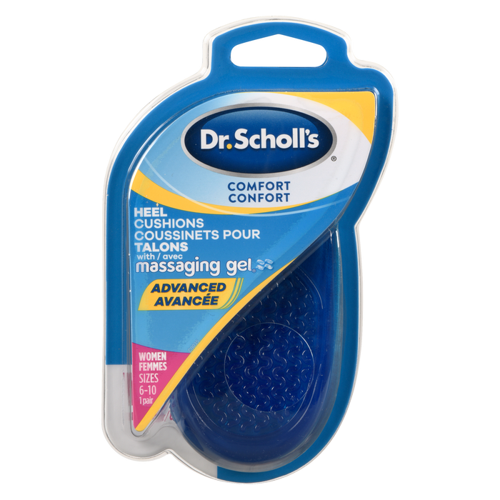 Coussinets de talon Dr. Scholl's Comfort avec gel massant Advanced pour femmes, tailles 6 à 10, 1 paire