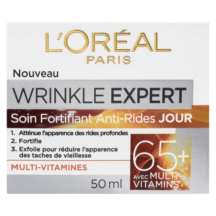 L'Oréal Paris Wrinkle Expert Soin Fortifiant Anti-Rides Jour 65+ aux Multi-Vitamines 50 ml