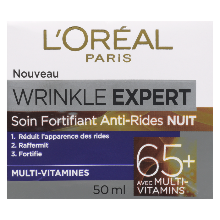 L'Oréal Paris Wrinkle Expert Soin Fortifiant Anti-Rides Nuit 65+ aux Multi-Vitamines 50 ml