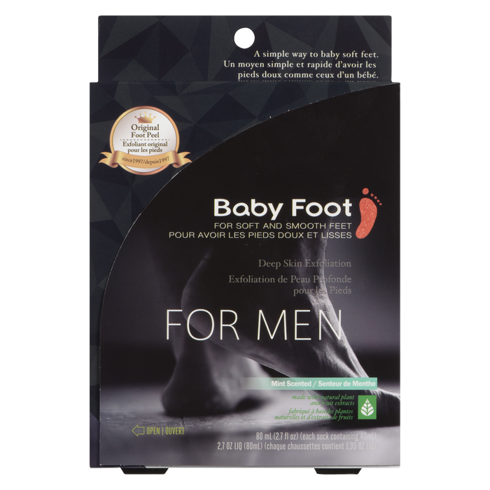 Baby Foot Exfoliant en profondeur pour hommes Parfum menthe 80 ml