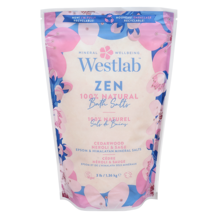 Westlab Epsom & Himalayan Mineral Salts Zen Cedarwood Neroli & Sage 1.36 kg