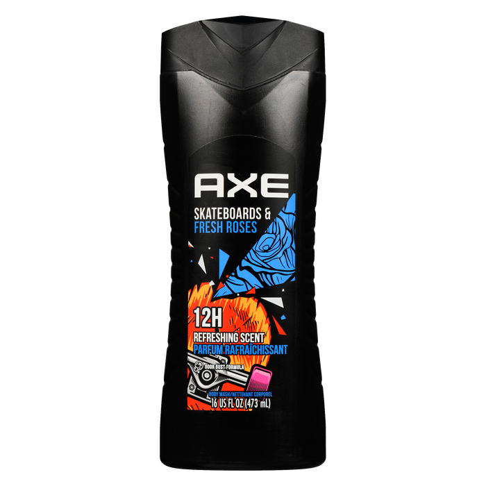 Gel douche Axe Skateboards &amp; Roses fraîches 473 ml