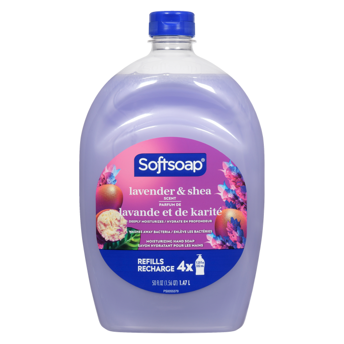 Recharges de savon hydratant pour les mains Softsoap parfum lavande et karité 1,47 L