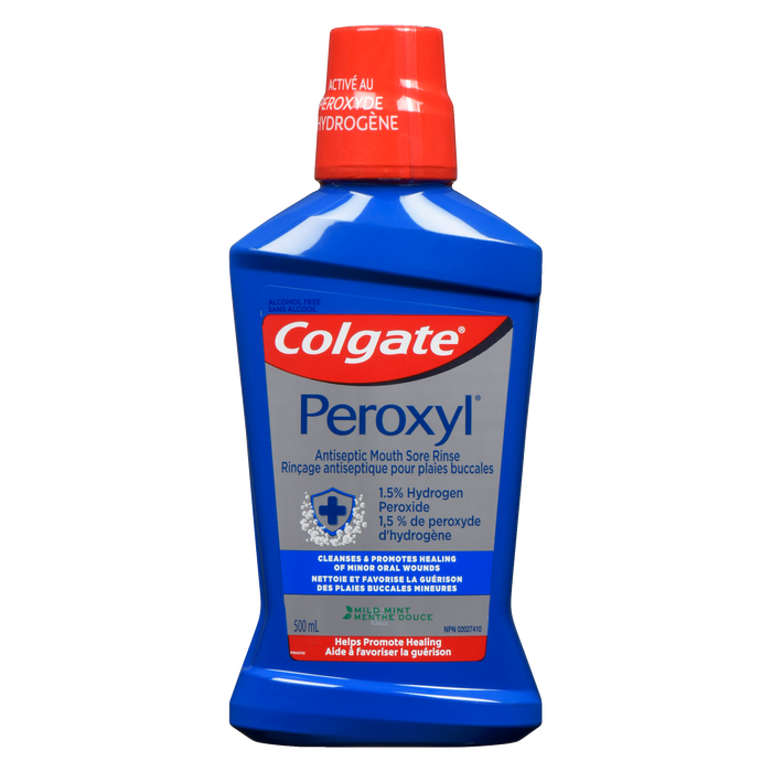 Colgate Peroxyl Antiseptic Mouth Sore Rinse Mild Mint 500 ml