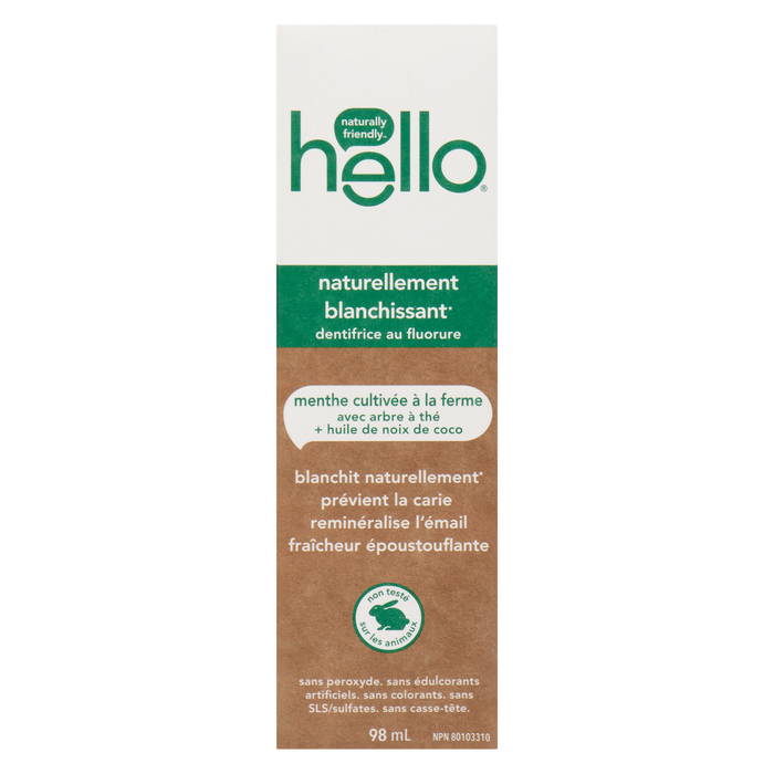 Hello Fluoride Toothpaste Naturally Whitening 98 ml