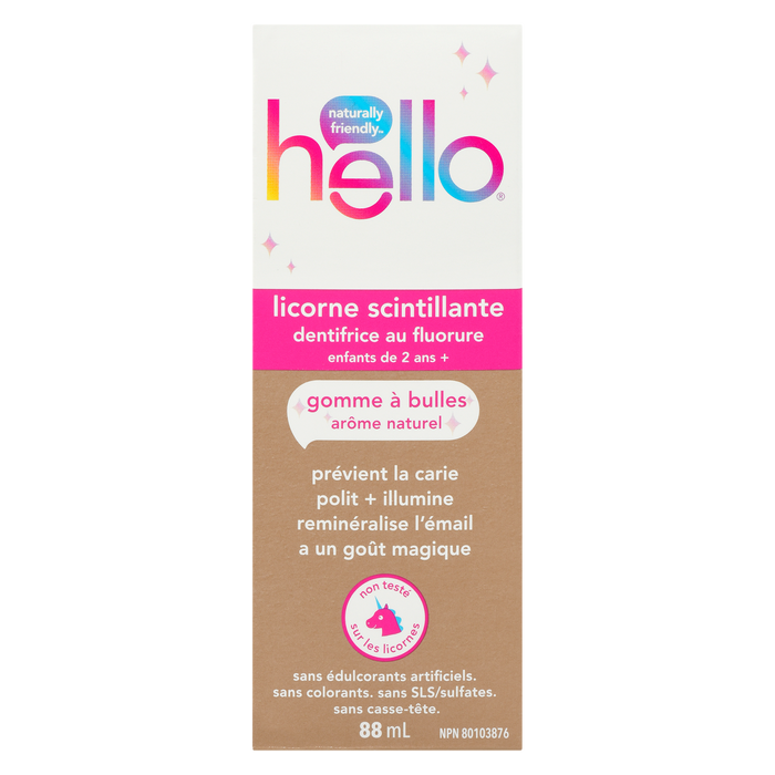 Dentifrice au fluor Hello Bubble Gum Saveur naturelle Enfants 2 ans et + 88 ml