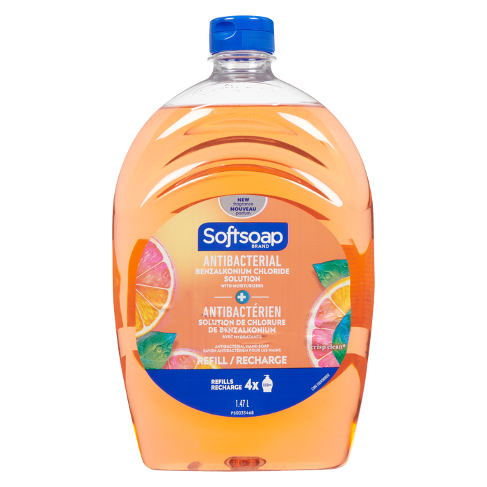 Recharge de savon antibactérien pour les mains Softsoap Crisp Clean 1,47 L