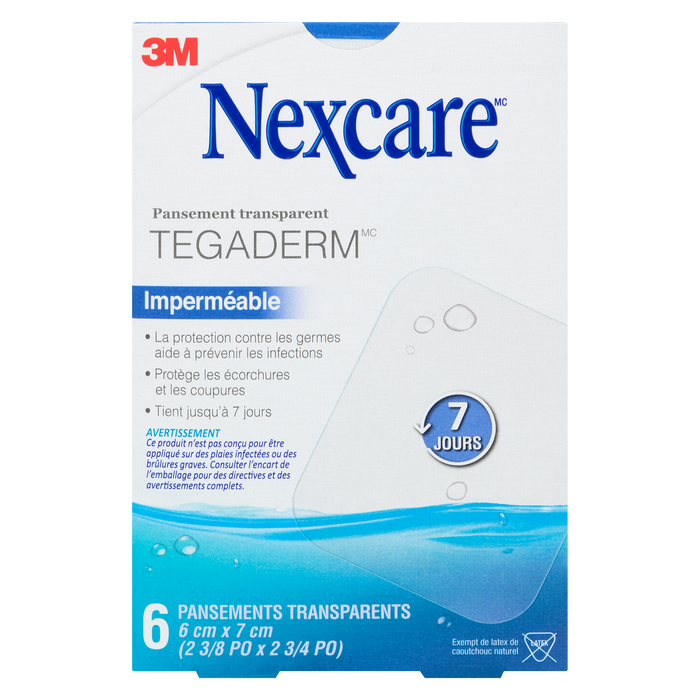 Pansement transparent Nexcare Tegaderm 6 pansements transparents