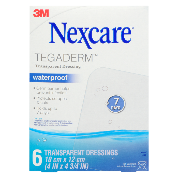 Pansement transparent Nexcare Tegaderm imperméable 6 pansements transparents