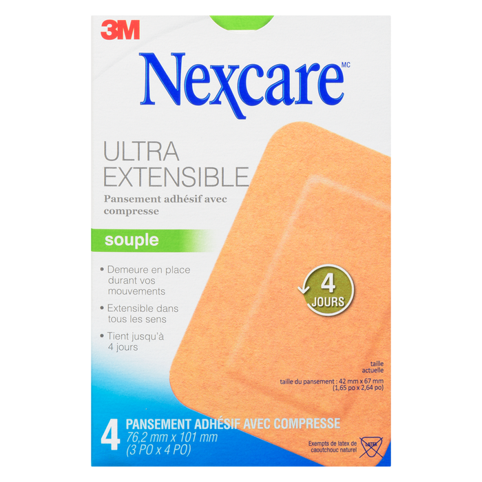 Coussinet adhésif Nexcare Ultra Stretch 4 coussinets adhésifs