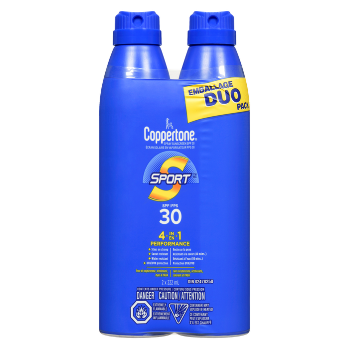 Coppertone Sport Spray Sunscreen SPF 30 Duo Pack 2 x 222 ml