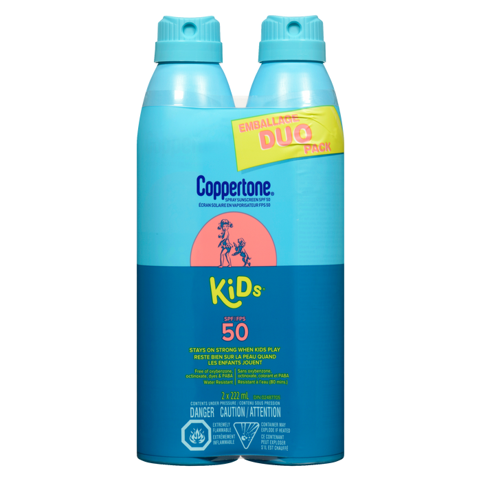 Coppertone Kids Spray Sunscreen SPF 50 Duo Pack 2 x 222 ml