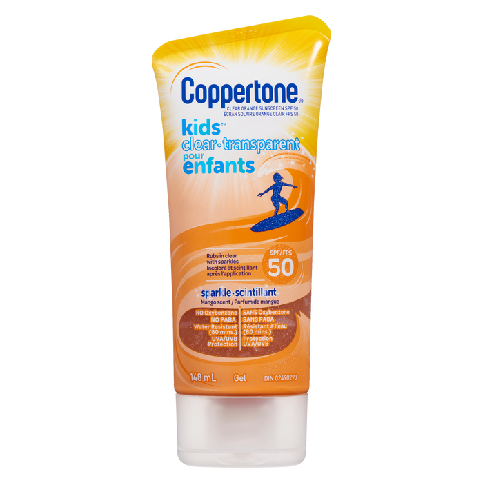 Coppertone Kids Gel Clear SPF 50 Sparkle Mango Scent 148 ml