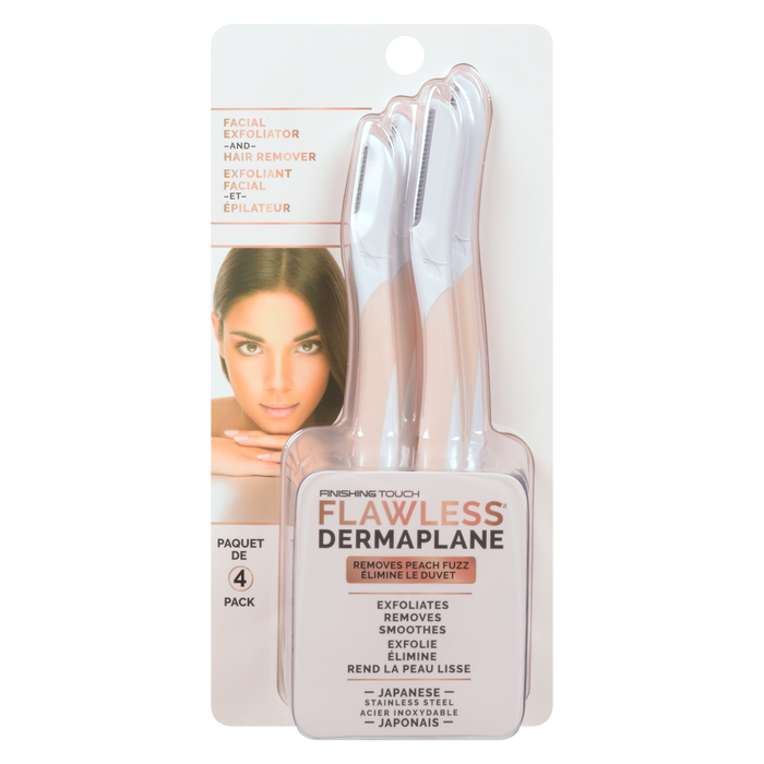 Finishing Touch Flawless Dermaplane Facial Exfoliator and Hair Remover 4 Pack