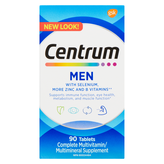 Complément multivitaminé/multiminéral complet pour hommes Centrum 90 comprimés