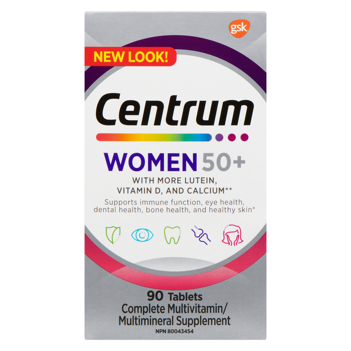 Complément multivitaminé/multiminéral complet Centrum pour femmes de 50 ans et plus, 90 comprimés