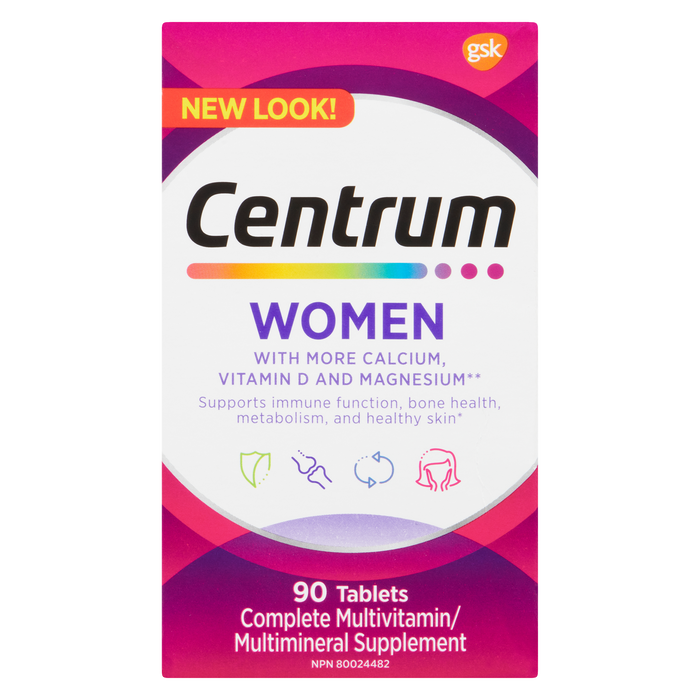 Complément multivitaminé/multiminéral complet pour femmes Centrum 90 comprimés