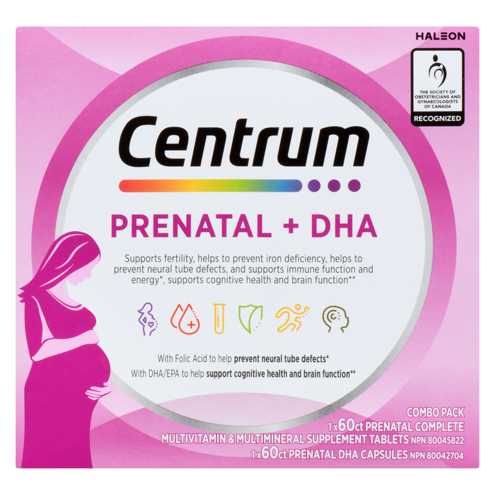 Centrum Multivitamin & Multimineral Supplement Tablets Prenatal + DHA Combo Pack